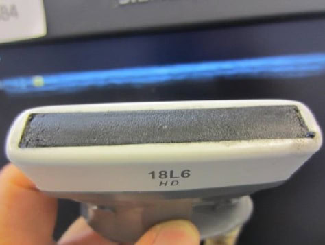 Dried out Ultrasound Probe lens