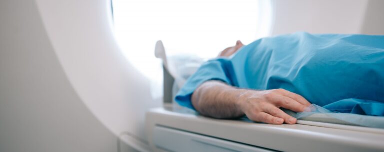 patient in ct scanner machine