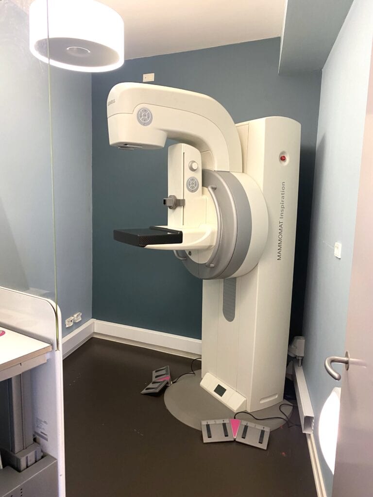 Mammography machine installation by DirectMed Imaging.