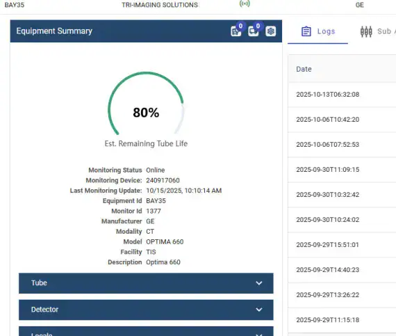 remote monitoring page - Tri-Imaging